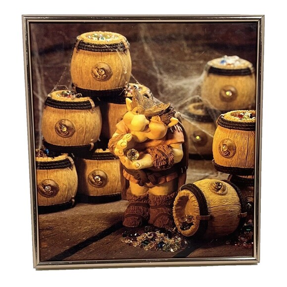 World of Krystonia Myzer Framed Picture Fantasy Greedy Crystal Hoarder, Vintage - Picture 1 of 11